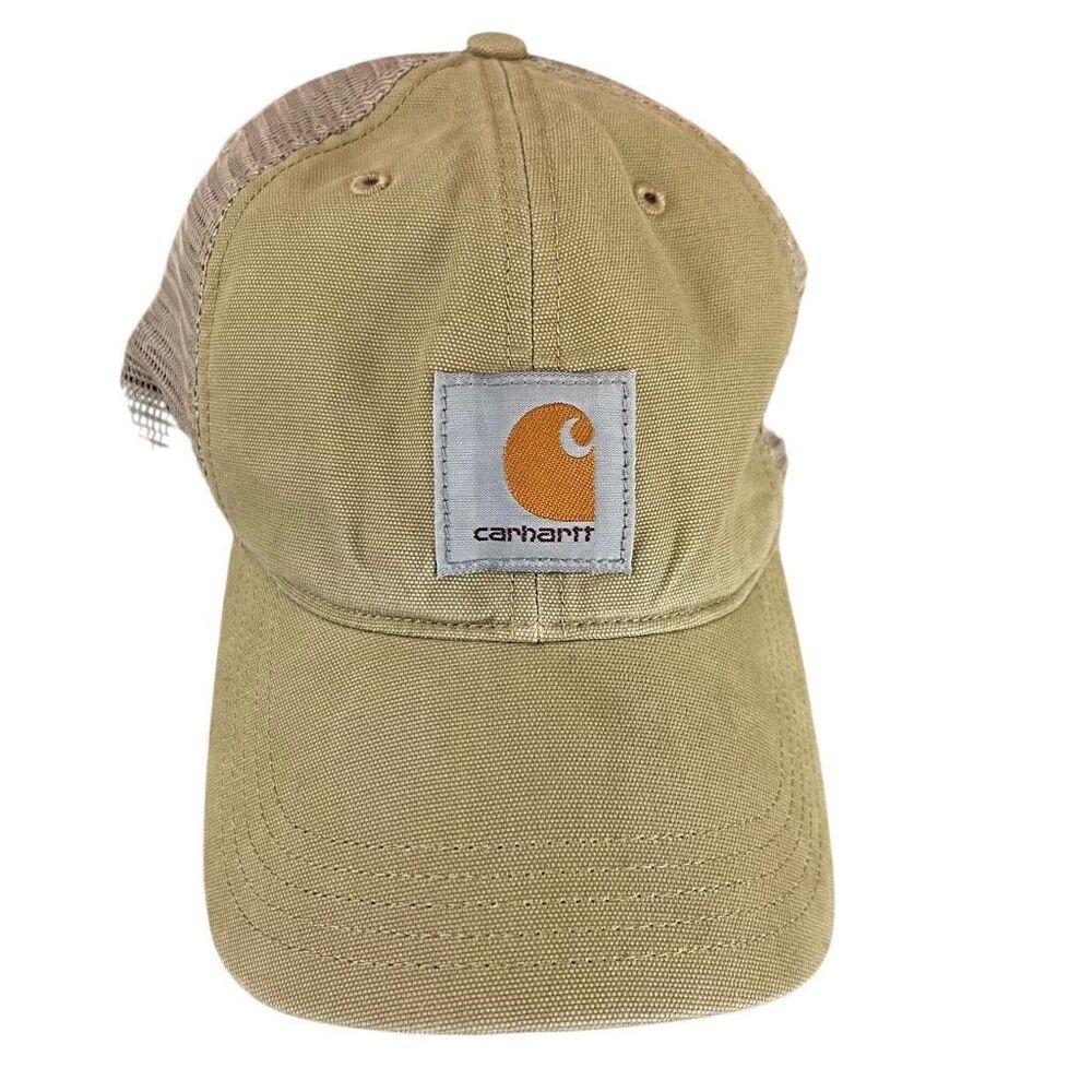 CARHARTT Canvas Mesh-Back  Buffalo Cap Hat • Khaki 100286 Snapback Trucker